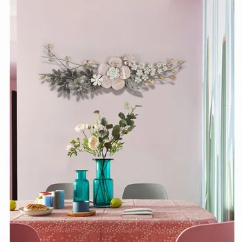 

New Modern Wall Wrought Iron 3D Simulation Flowers Plant Wall Mural Crafts Decoration Home Porch Wall Hanging Ornament Art R1274