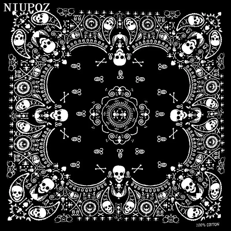 cotton bandana Skull Square Scarf Headband For Women Men Boys Girls