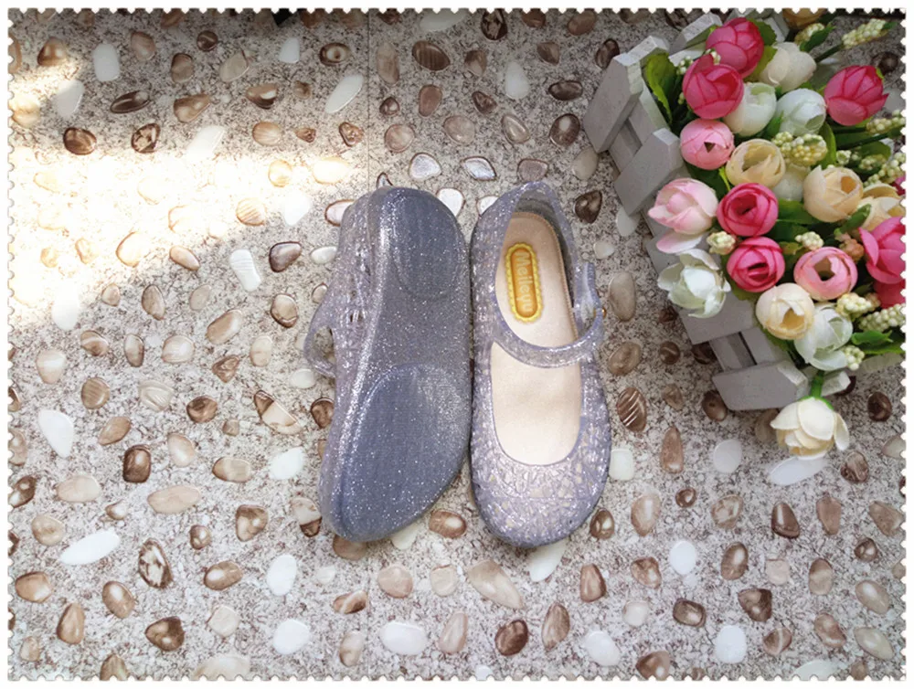 Мини Мелисса дети девушка мода птица сетка прозрачная обувь Детские ПВХ сандалии карамельного цвета Полые Мини Мелисса летние сандалии SH19101
