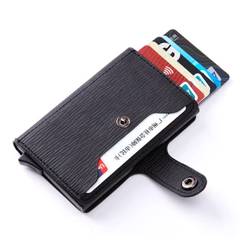 

Aluminum Wallet RFID Blocking Automatic Business ID Credit Card Holder Colorful Box Anti-theft Protector Men Women Purse