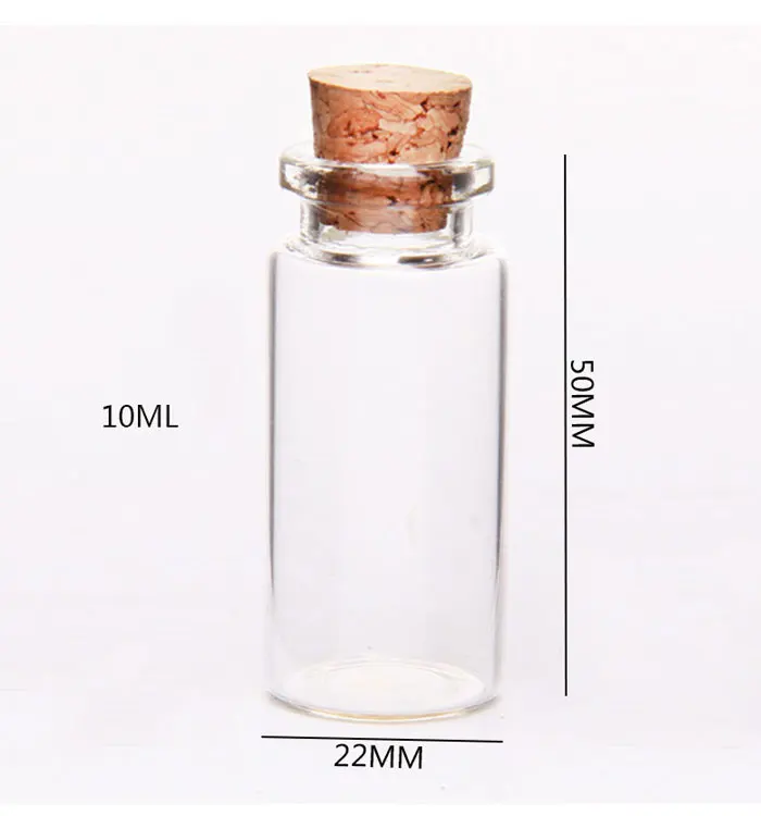 Мини бутылка желаний прозрачные пустые стеклянные банки 10-20 шт 50 мл/20 мл/15 мл DIY Свадебные украшения подарки Дрифтинг Бутылка с пробковой пробкой