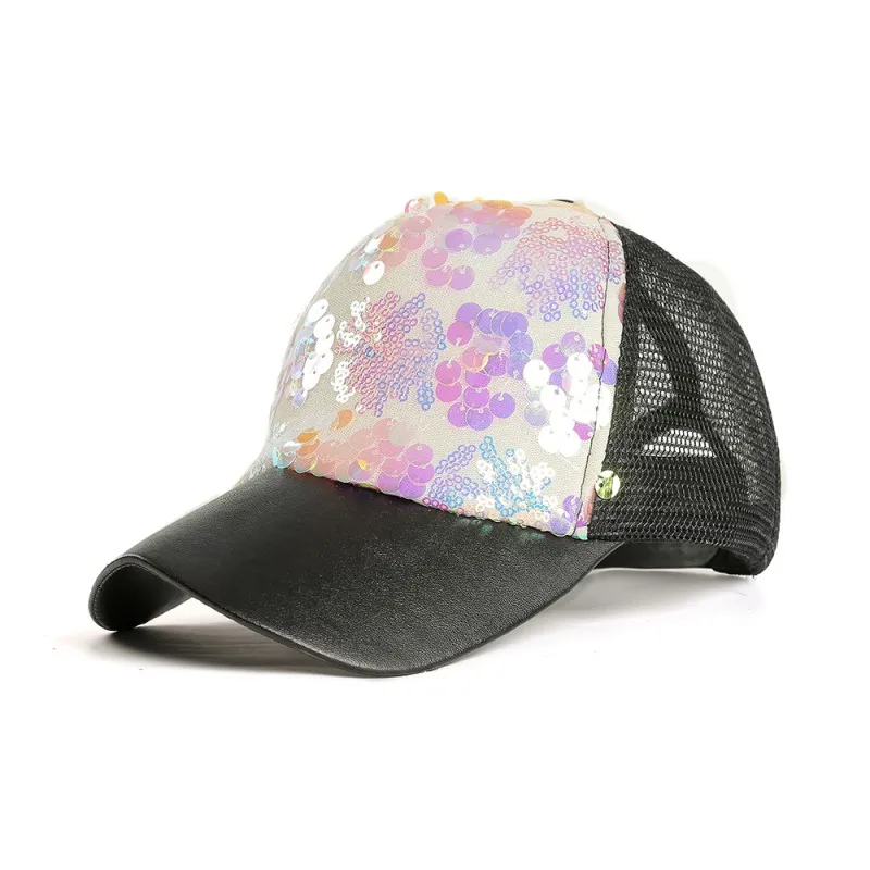 Унисекс однотонные разноцветные блестки сшивание Diy Сетка марлевая крышка Солнцезащитная шляпа весна осень летняя кепка-бейсболка