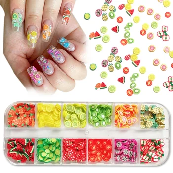 

1 Box 3D Fruit Tiny Slices Sticker Nail Decorations Mixed Sized Fruit Pattern Nail Tips Manicures Nail Art Accessories In Summer