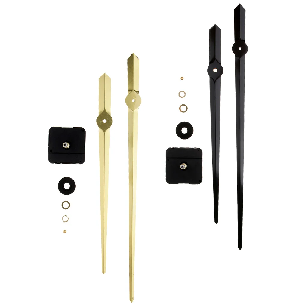 DIY Silent  Quartz Wall Clock Movement Mechanism Hands Mounting Hardware Replacement Part Set Black