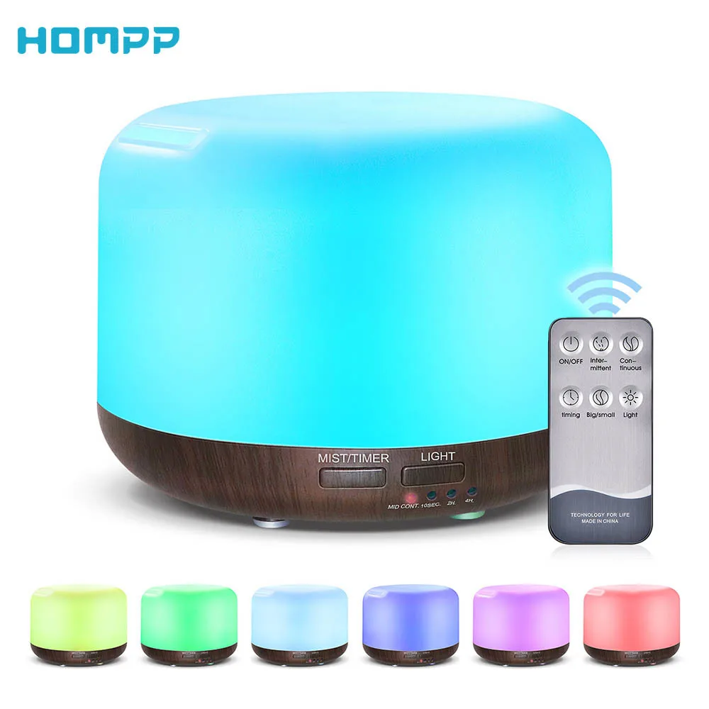 

Remote Control Essential Oil Diffuser,Aromatherapy Diffusor Vaporizer Humidifier,Timer Waterless Auto Off,7LED Light Color 300ml