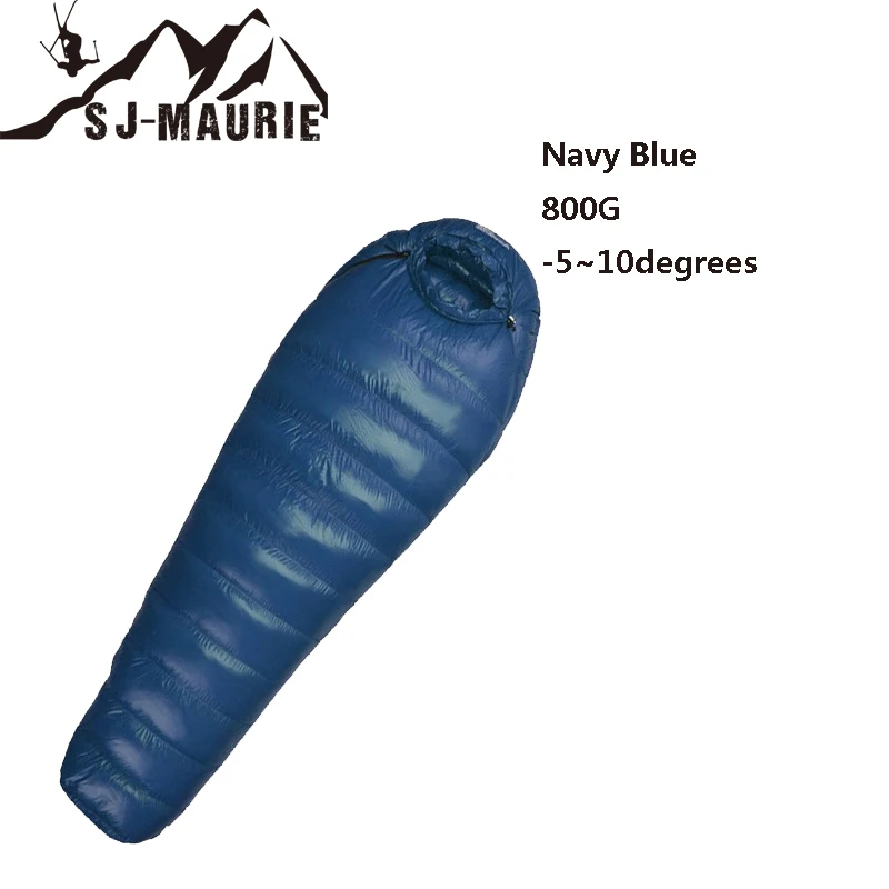 Navy Blue800g Утиный пух, теплый спальный мешок для кемпинга, стильный конверт, для туристов, водонепроницаемый, для мам, для путешествий, для сна, для взрослых, спальные мешки - Цвет: Navy Blue800g