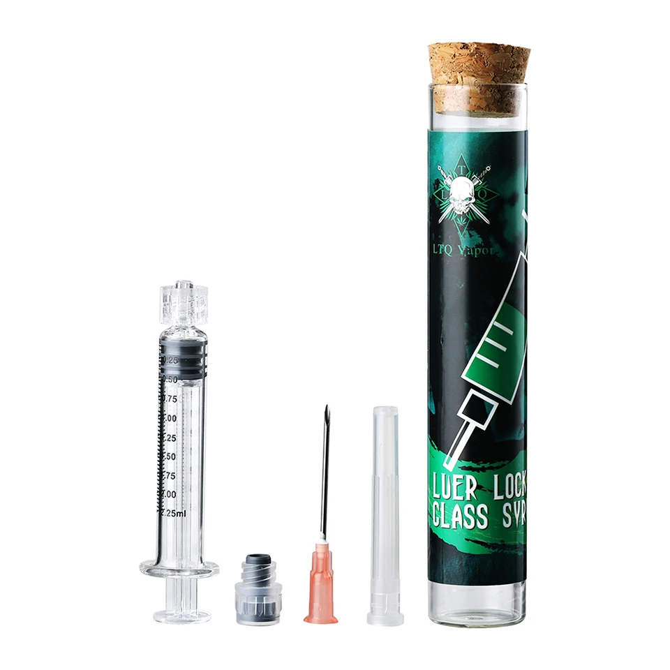 Newest glass syrince 1.0ML 2.0ML For CBD Oil Glass Cartridge Luer lock CBD Accessories With Clean and Safe Package VAPE bottles (2)