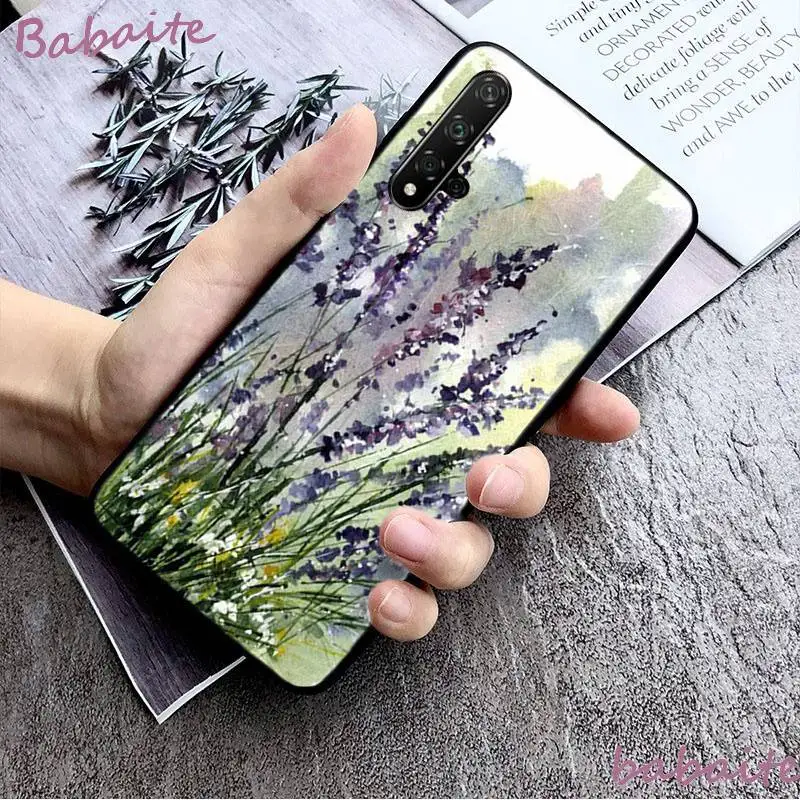 New art watercolor romantic lavender flowers
