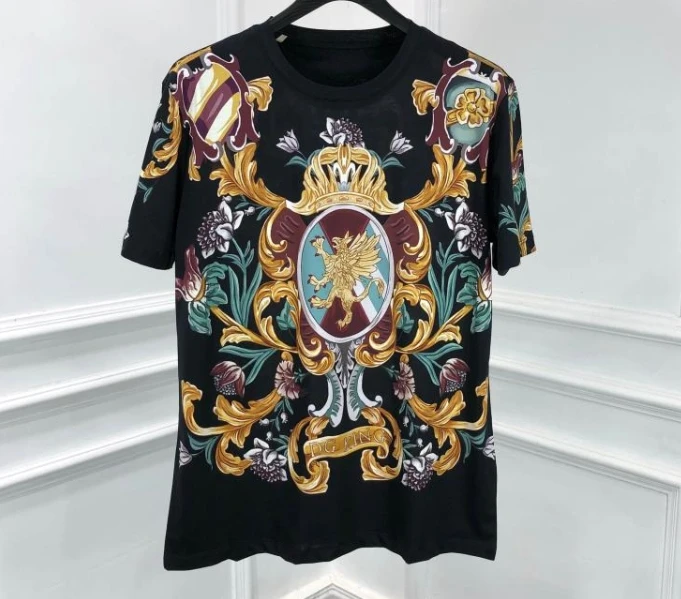 Весна 20ss новая мода известный тройник брендовая одежда Королевский готический панк цветочные повседневные футболки для мужчин