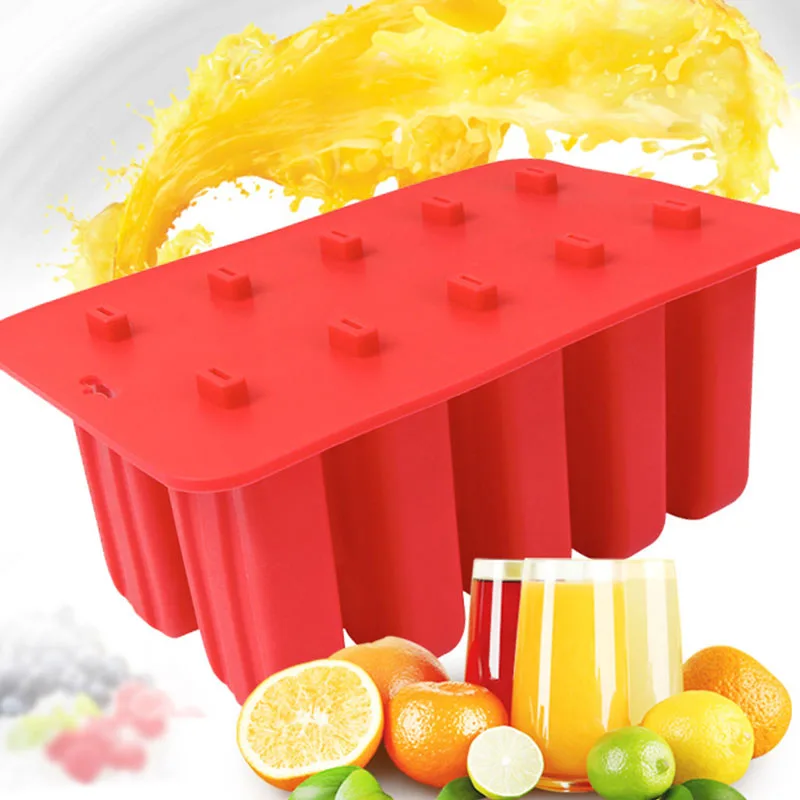 СИЛИКОНОВЫЕ BPA бесплатно 6/10 ячеек для мороженого, экологически чистые DIY формы для Фруктового мороженого, формы для домашней детской кухни, гаджеты для столовой бара