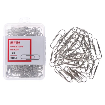 

Hot 100pcs 29MM sliver clip bookmark metal paper clips patchwork clip office supply