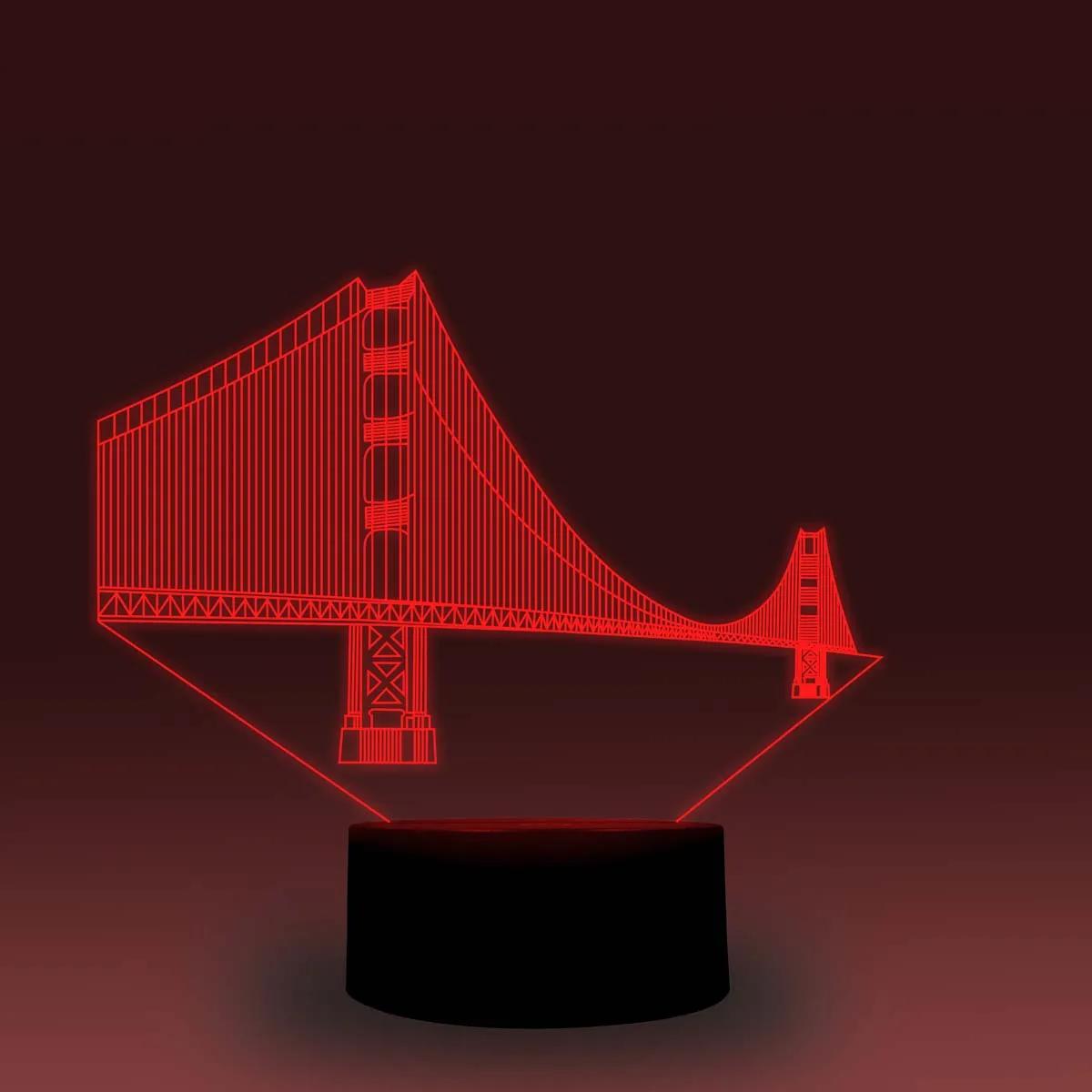 NiteApps 3D Золотые ворота мост ночник настольная Иллюзия украшение лампа подарок на день рождения приложение/сенсорный контроль