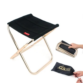 

Magic League outdoor folding chair black extra large 7075 aluminum alloy fishing camping chair barbecue stool folding stool port