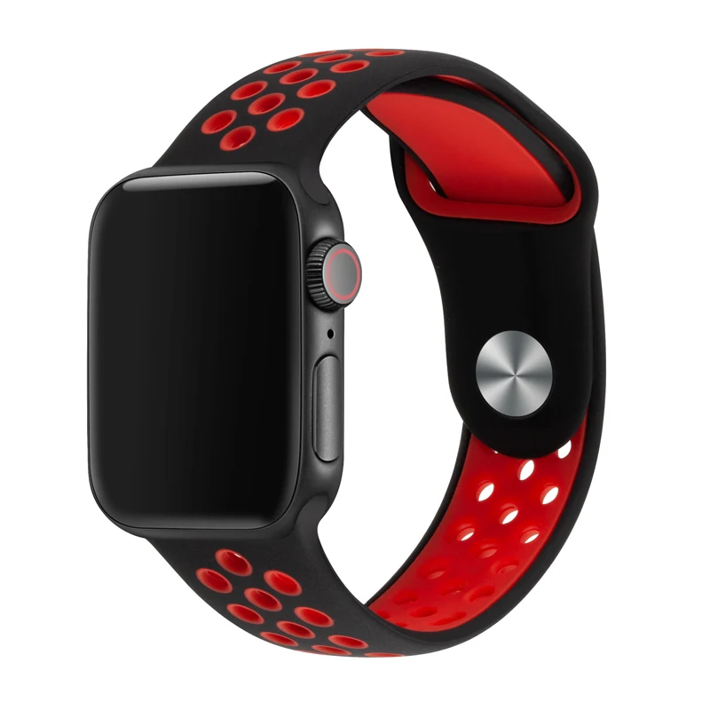 Спортивный ремешок для наручных часов Apple Watch 38 мм 40 мм 42 44 мм замена силиконовый браслет ремешок для наручных часов iWatch серии 4/3/2/1 81010