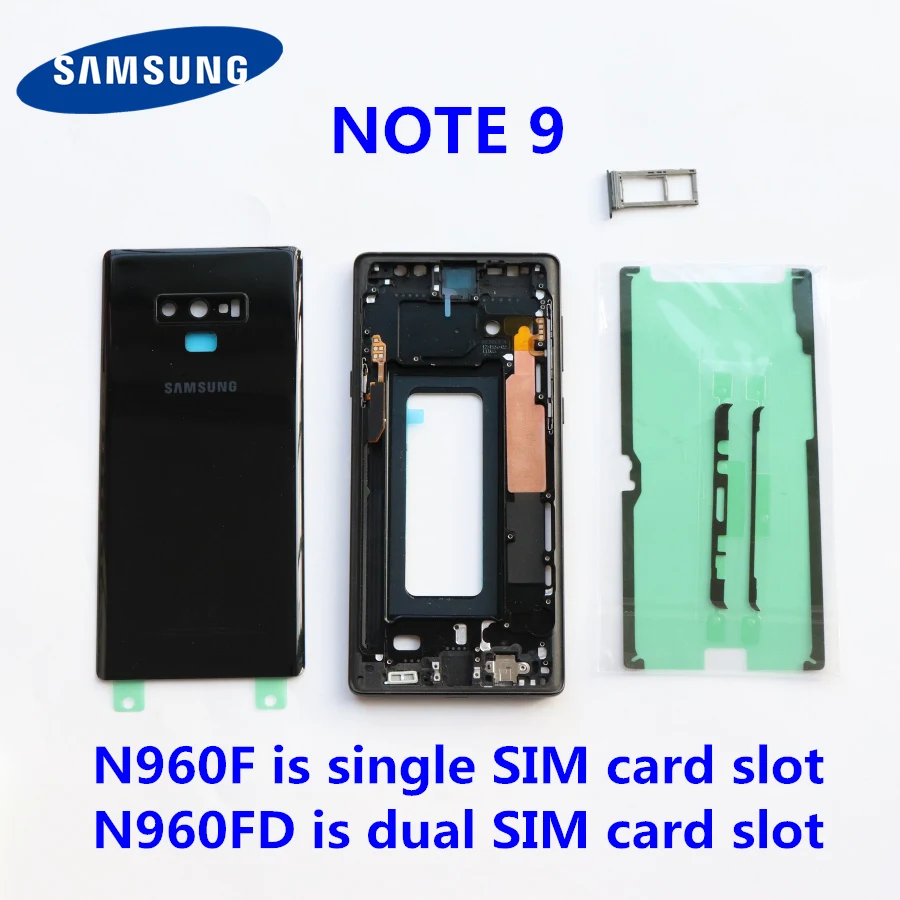 SAMSUNG Galaxy Note 9 N960 N960F SM N960FD чехол с полным корпусом стеклянная задняя крышка средняя