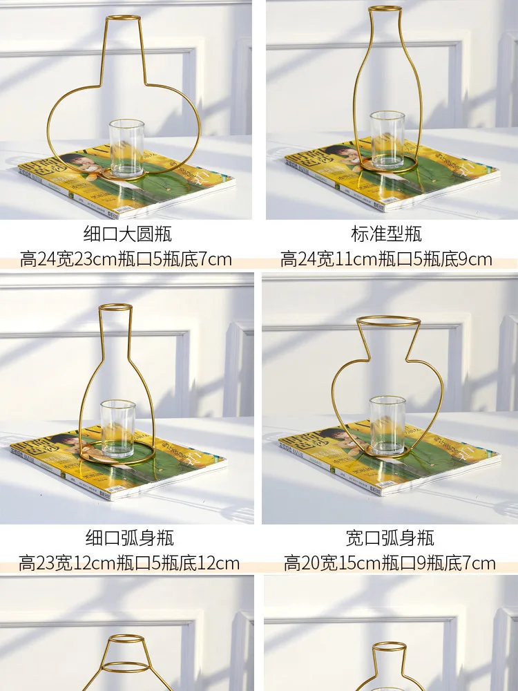В скандинавском стиле металлическая железная ваза рамка цветы стеллажи геометрический художественный Декор металлический каркас стеклянная ваза для цветов Сад Современный домашний декор