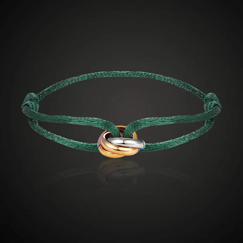 Womens Bracelet Rope Circle-Combination Popular Jewelry Handmade Stainless-Steel Classic