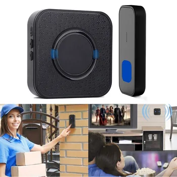 

Wireless Door Bell Kits Waterproof Dustproof IP55 Easy Installation for Home Security US Plug DC112