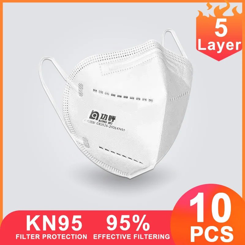 

10pcs KN95 Masque FFP2 Hygien Face Masks Protective N95 Mouth Cover Mask Filter Anti Influenza Flu Mask Supplies masque ff