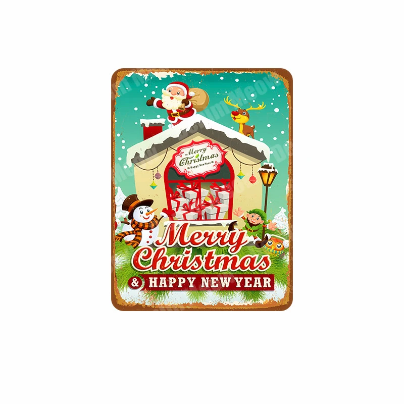 T Merry Christmas ретро постер винтажный металлический оловянный знак домашнее барное кафе украшение для паба Санта-Клауса Декор наклейки на стену N319 - Color: T
