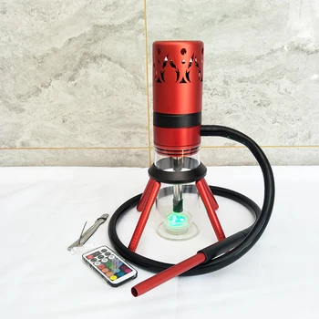 

2020 New Arab Acrylic Hookah With LED Light Hookah Shisha Pipe Full Set of Aluminum Hookah Smoking Accessories smoking pipe