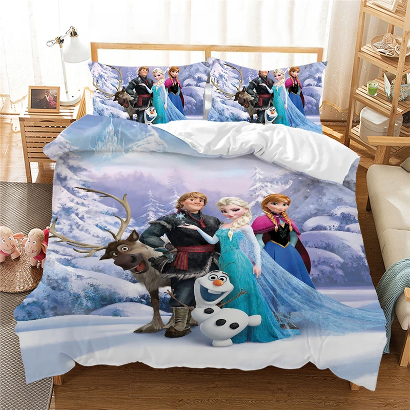 7 Комплект постельного белья с изображением Анны и Эльзы Frozen2, Комплект постельного белья для девочек, пододеяльник, наволочки, одеяло, Комплект постельного белья s - Цвет: 7