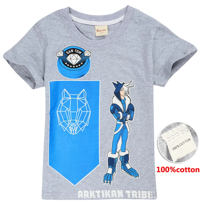 Дэн ТДМ тур-Arktikan Tribe-Snow Wolf/Детская футболка с короткими рукавами детская одежда высокого качества хлопковая Футболка для мальчиков