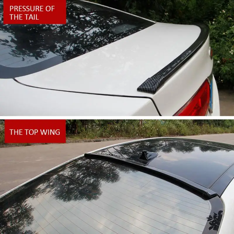 Carbon Fiber Tail Wing And Stator Wing 3D Carbon Fiber Large Tail Wing And Small Tail Wing Anti-Scratch Guard Chrome Sticker