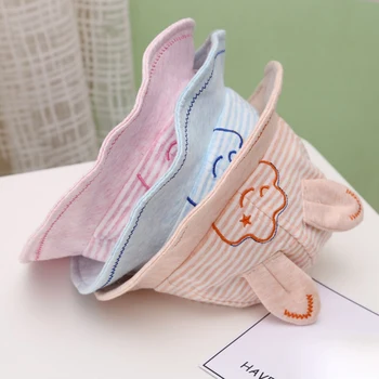 

New Baby Hat Boys Girl Toddler Solid Print Bucket Hats Cartoon Ear Design Caps Reversible Ccute Sun Headwear