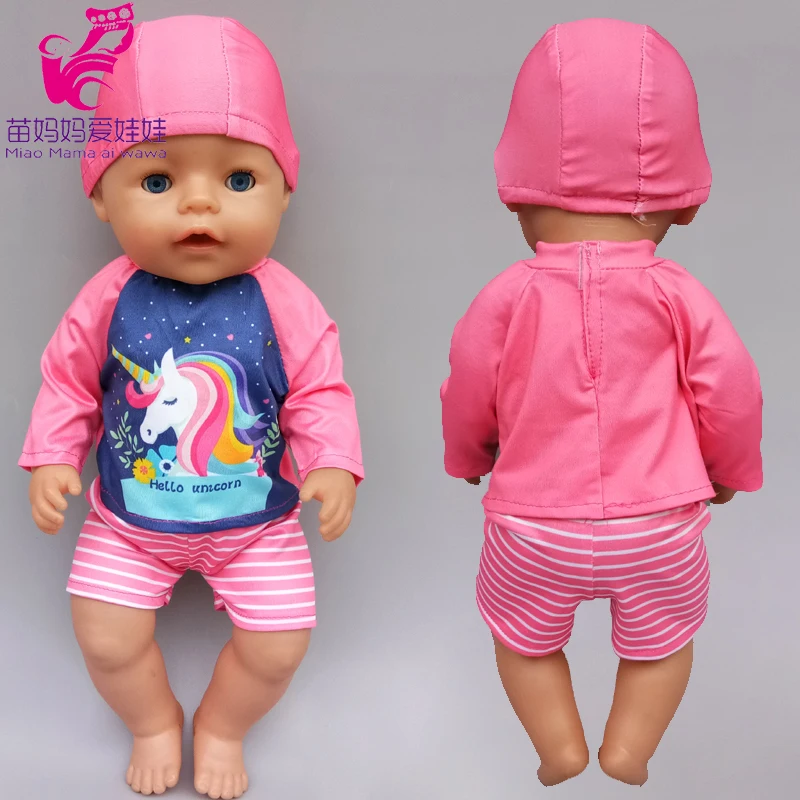 Пижамный комплект с единорогом купальник Одежда для кукол подходит рожденных 43