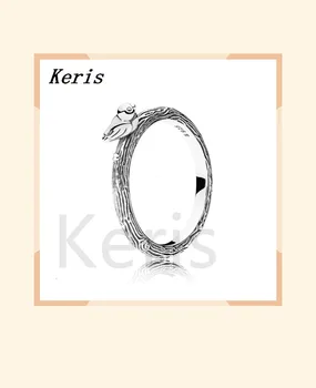 

100% silver sterling 1:1 glamour 197103 spring bird original female ring fashion jewelry