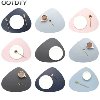 

1PC Tableware Pad Placemat PU Leather Table Mat Heat Insulation Non-Slip Placemats B