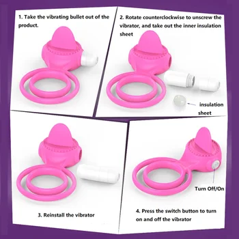 Men Penis Ring Cock Intense Clit Stimulation Silicone Tongue Vibrator Sex Shop Sex Fidget Sex Toys For Couple Women Sexules Toys 6