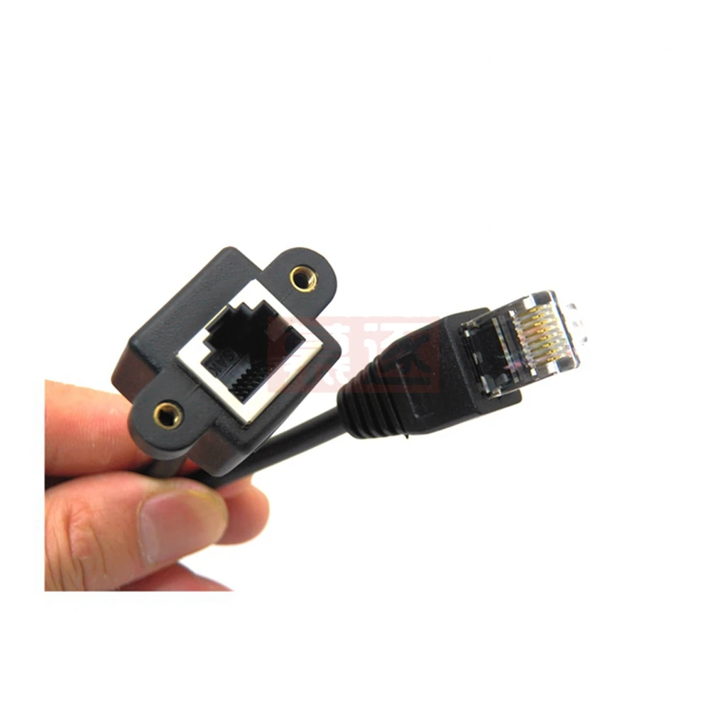1개 30cm 50cm 100cm 150cm 8핀 RJ45 케이블 남성-여성 나사 패널 마운트 이더넷 LAN 네트워크 8핀 연장 케이블