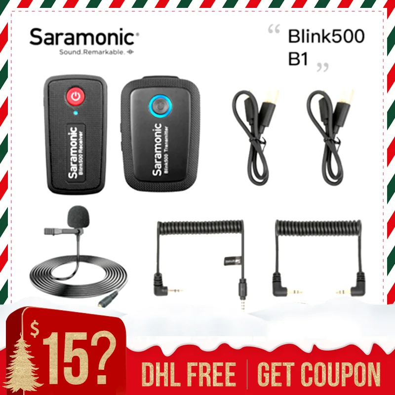 Saramonic Blink 500 Series B1 B2 B5 B6 2.4GHz Dual-Channel Wireless Microphone System with Lavalier Blink500 VS RODE wireless go