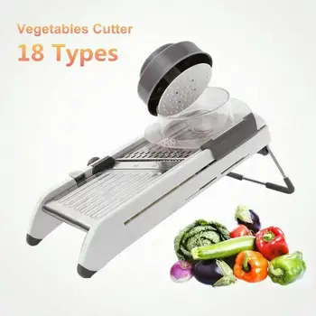 

Kitchen Cutter 18 in 1 Adjustable Blades Fruit Slicer Vegetable Fruit Cutter Chopper Multipurpose Vegetable Mandoline Slicer