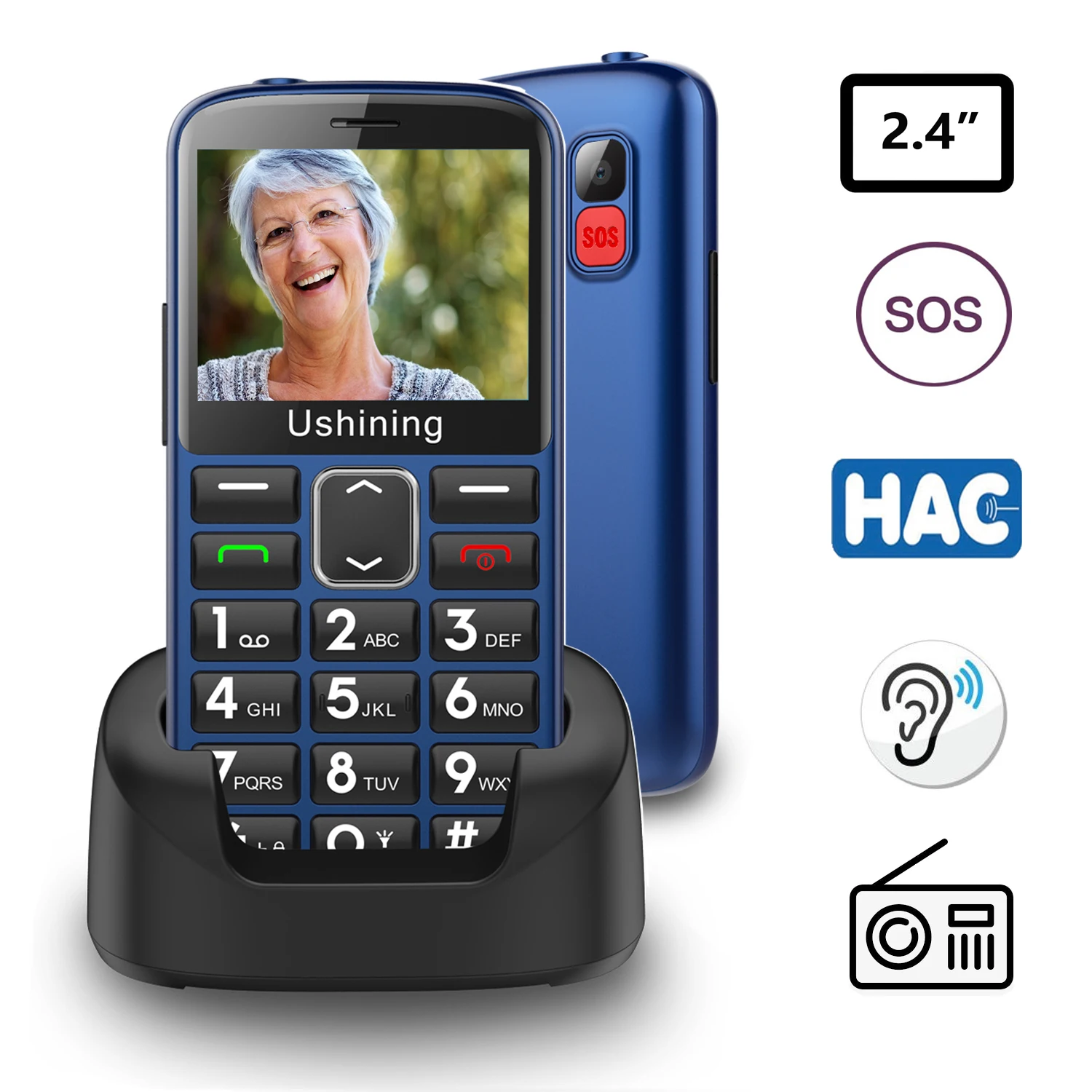 

3G Big Button Mobile Phones for Elderly,Unlocked Senior Dual Sim Mobile Phone With SOS Emergency English keyboard phones