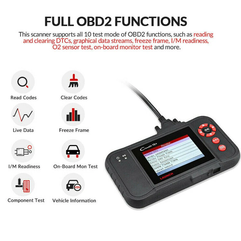 LAUNCH X431 OBDII диагностический инструмент CRP123 VII + OBD2 сканер odb2 считыватель кодов для