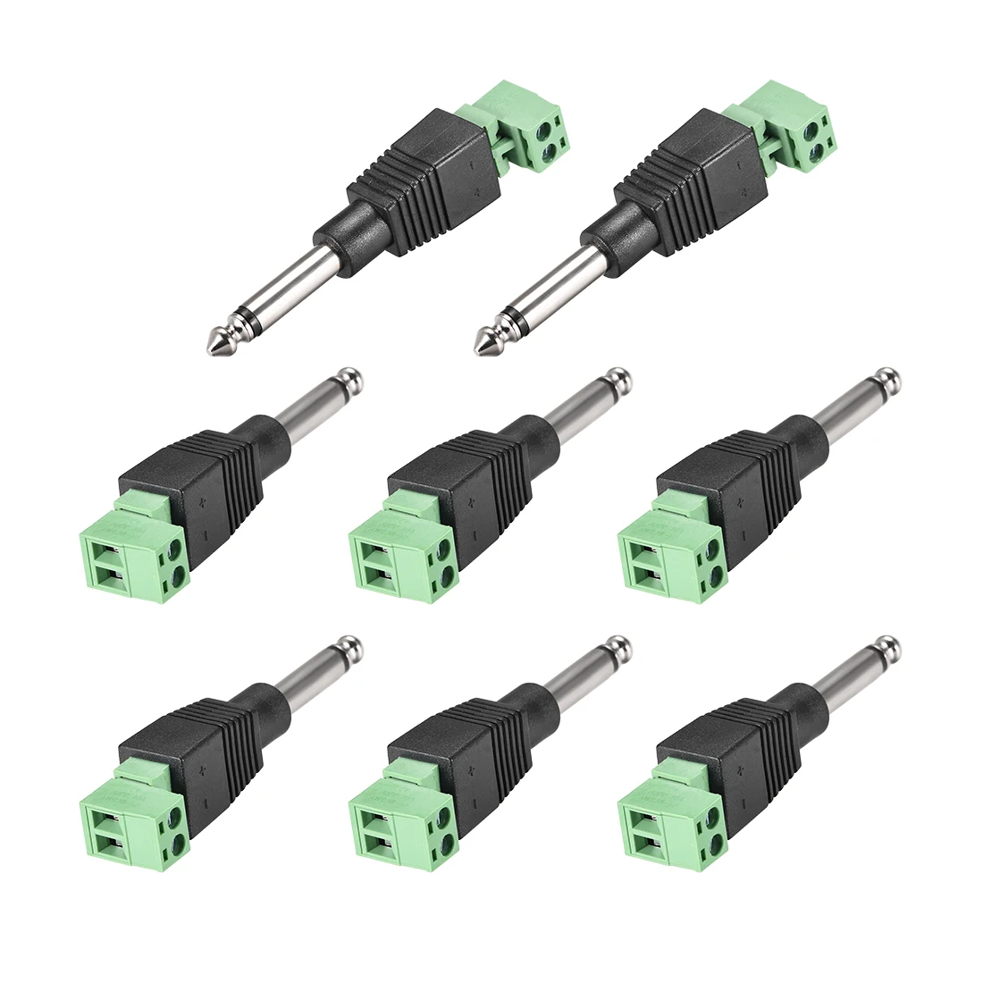 

uxcell Male to AV Screw Terminal AV TV Connector Adapter 6.35mm Mono(8Pcs)