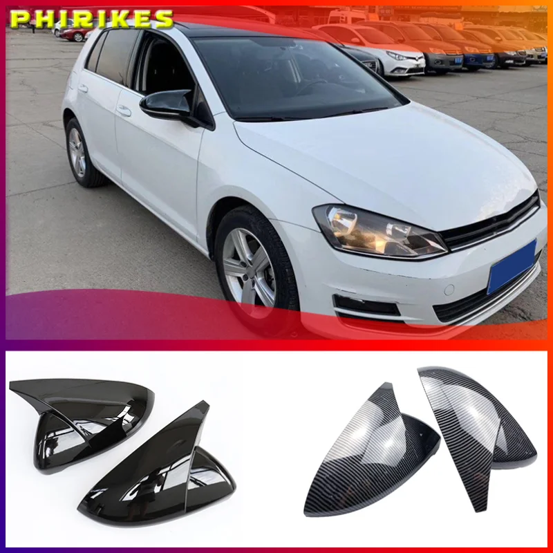 2 pieces For VW Golf MK7 7.5 GTI 7 7R Mirror Covers Caps RearView