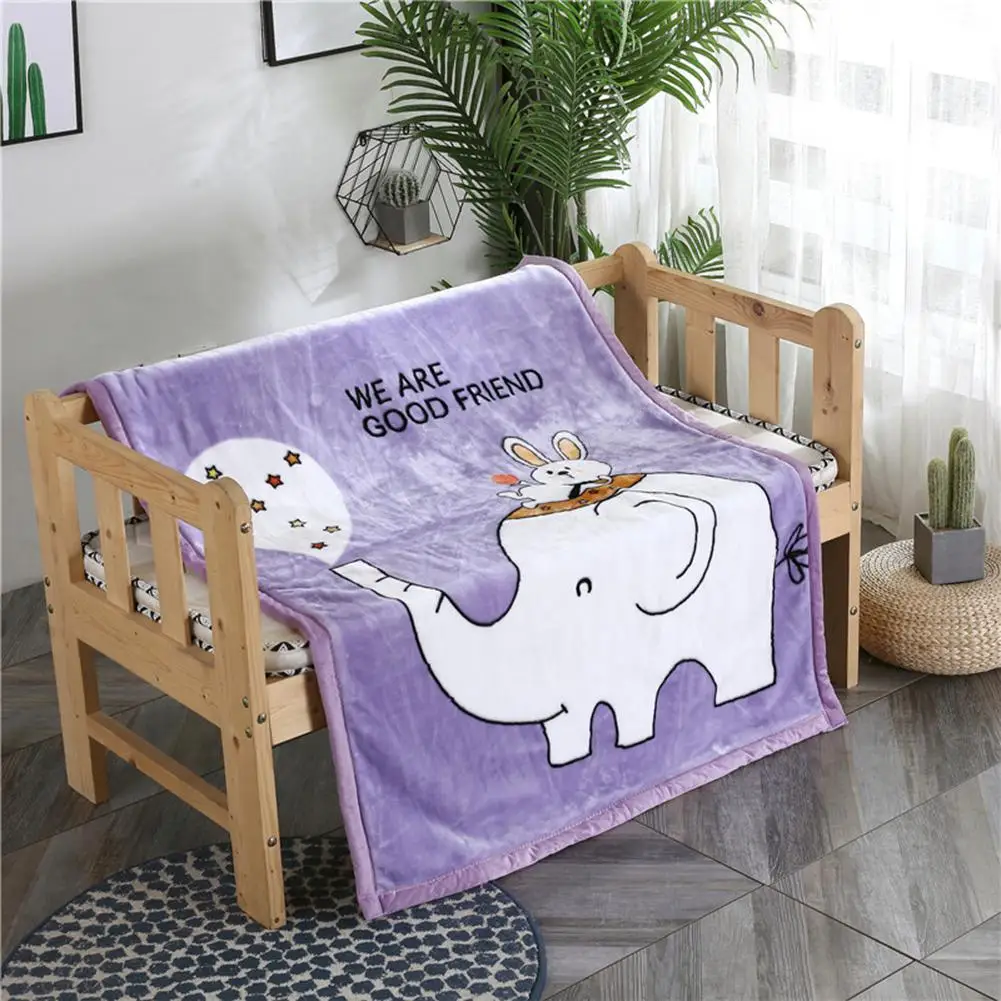 Elephant Purple Супер мягкое плотное детское постельное одеяло с облаками, Двухслойное осенне-зимнее теплое одеяло 105*130 см - Цвет: Elephant Purple