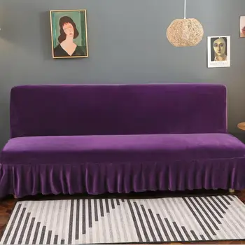 

9 Sofa Bed Cover Purple Solid Color Slipcover Stretch Cover Cheap Couch Protector Elastic Bench Cover
