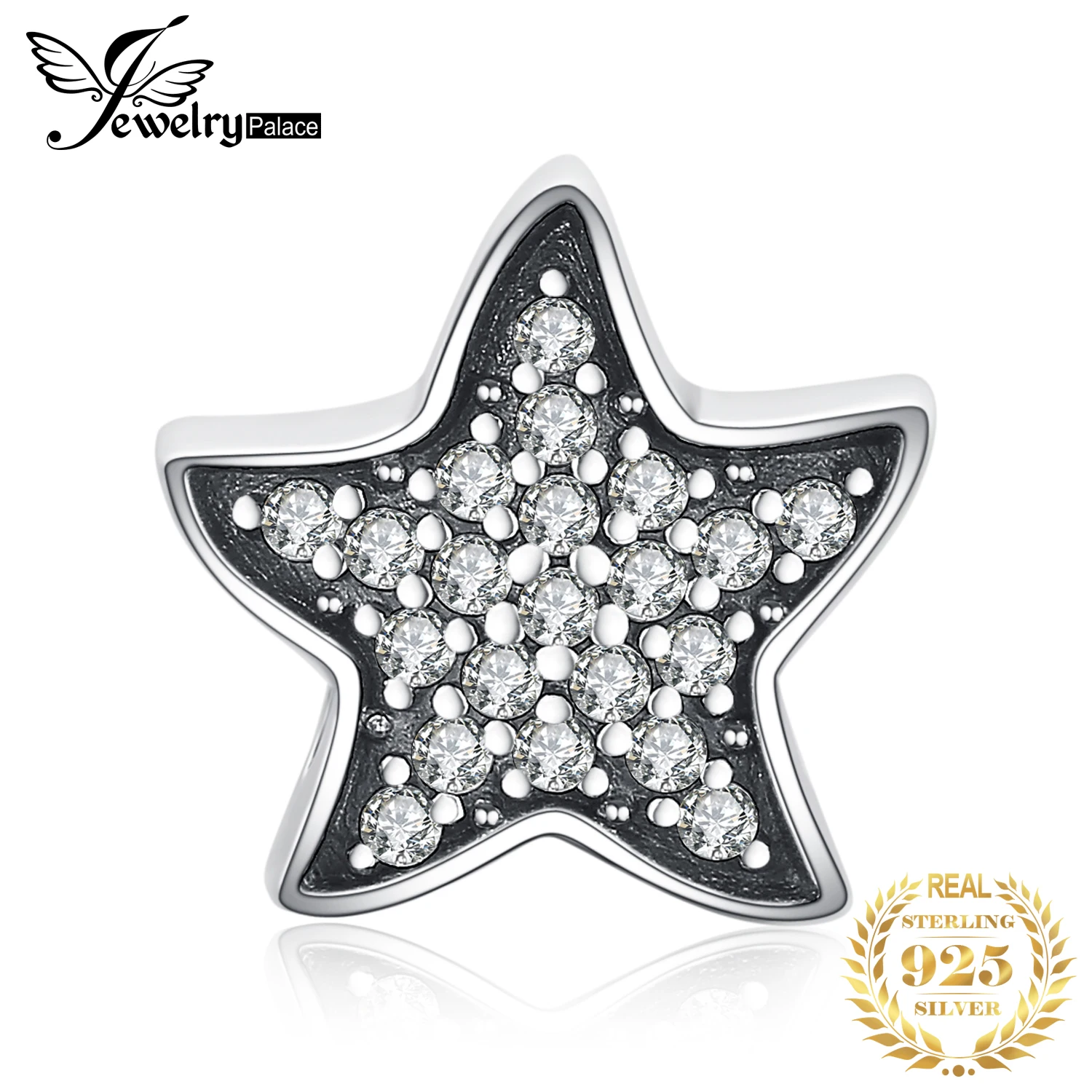 JewelryPalace Потрясающие Морская звезда кубического циркония 925 пробы Серебряный Шарм