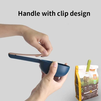

Pet Cat Dog Food Shovel Mutli-function Feeding Scoop With Sealing Bag Clip Measuring Cup Thickened ABS Food Shovel Pet Supplies