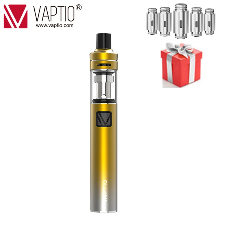 Золотой Электронная сигарета испаритель ручка 2100 мАч Vaptio P1/PALO комплект с 50 Вт встроенный аккумулятор 2,0 мл распылитель подходит 510 резервуар с резьбой - Цвет: Золотой
