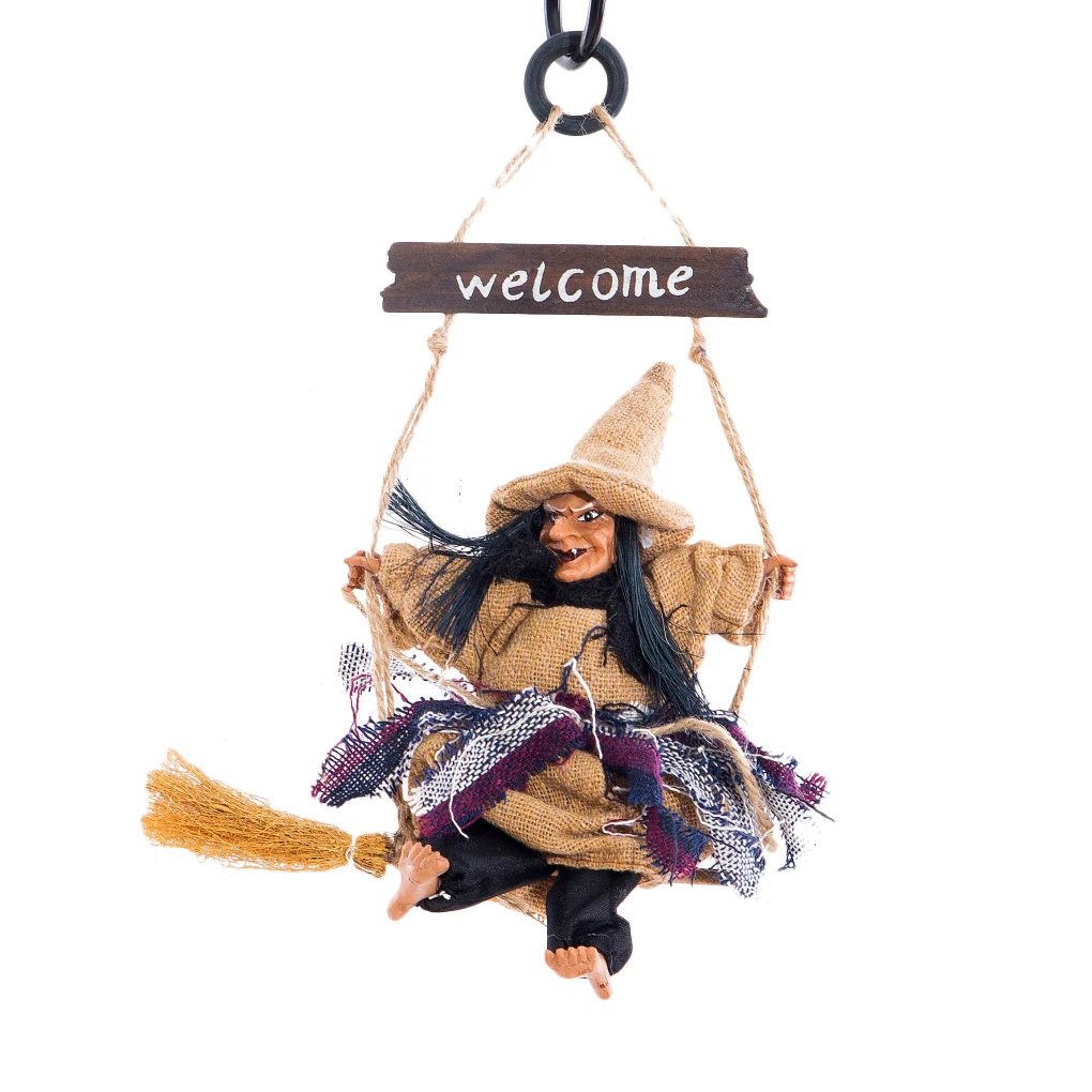 FenKicyen Halloween Ghost Witch Doll Horror Scary Hanging Decoration Ghost Flying Witch Pendant Halloween DIY Party Ornaments