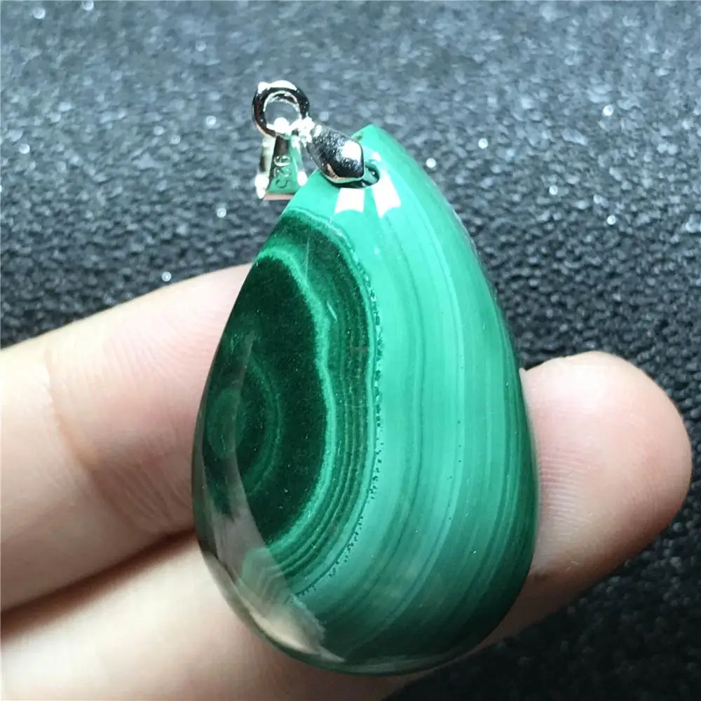 

Top Natural Green Malachite Pendant Jewelry For Women Lady Man Crystal 925 Silver 33x21x11mm Beads Stone Necklace Pendant AAAAA