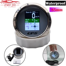 Цифровой вольтметр, измеритель скорости, одометр, из нержавеющей стали, с GPS-антенной, 85 мм, для поездок Цифровой вольтметр, измеритель скорости, одометр, из нержавеющей стали, с GPS-антенной, 85 мм, для поездок