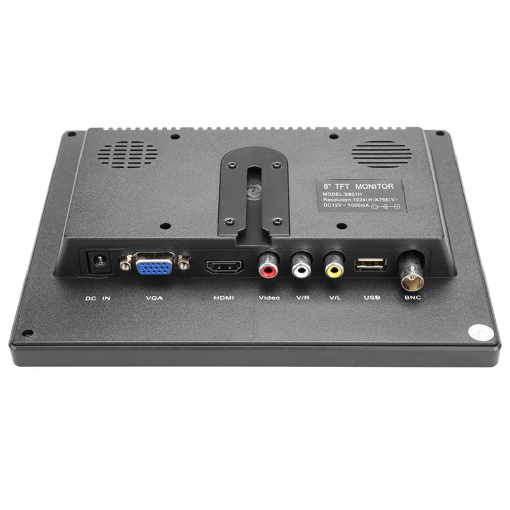 HDMI Input Rearview TFT 8 Inch For PC Accessories Parking BNC Video Audio Car VGA Portable LCD Monitor Interior HD Computer
