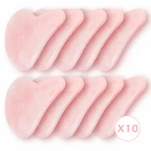 5/10pcs Rose Quartz Jade Stone Heart-shaped Gua Sha Scraper Massage Handmade Guasha Board Anti Wrinkle Skin Care for Body Face 5/10pcs Rose Quartz Jade Stone Heart-shaped Gua Sha Scraper Massage Handmade Guasha Board Anti Wrinkle Skin Care for Body Face